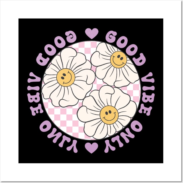 The Good Vibe Life, Daisy Flowers, Retro Boho Wall Art by ThatVibe